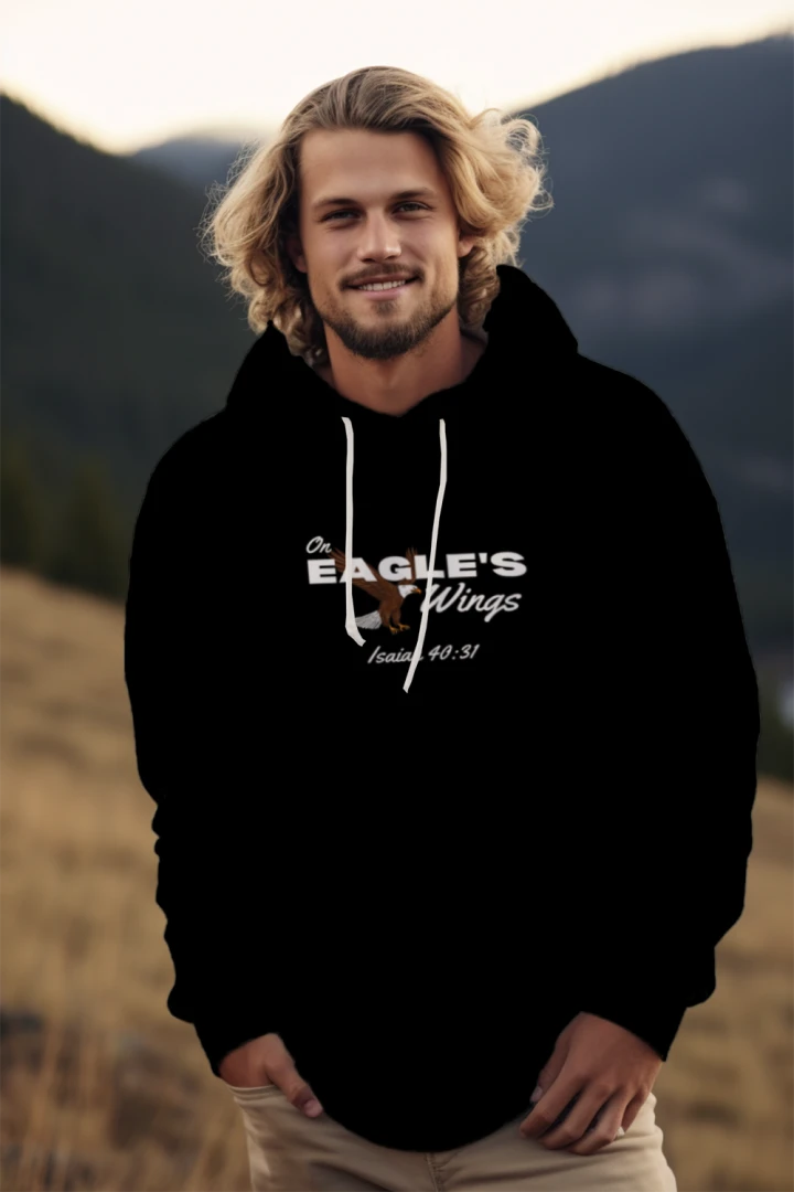 On Eagle's Wings White- Bella + Canvas 3719 Unisex Poly-Cotton Fleece Pullover Hoodie-