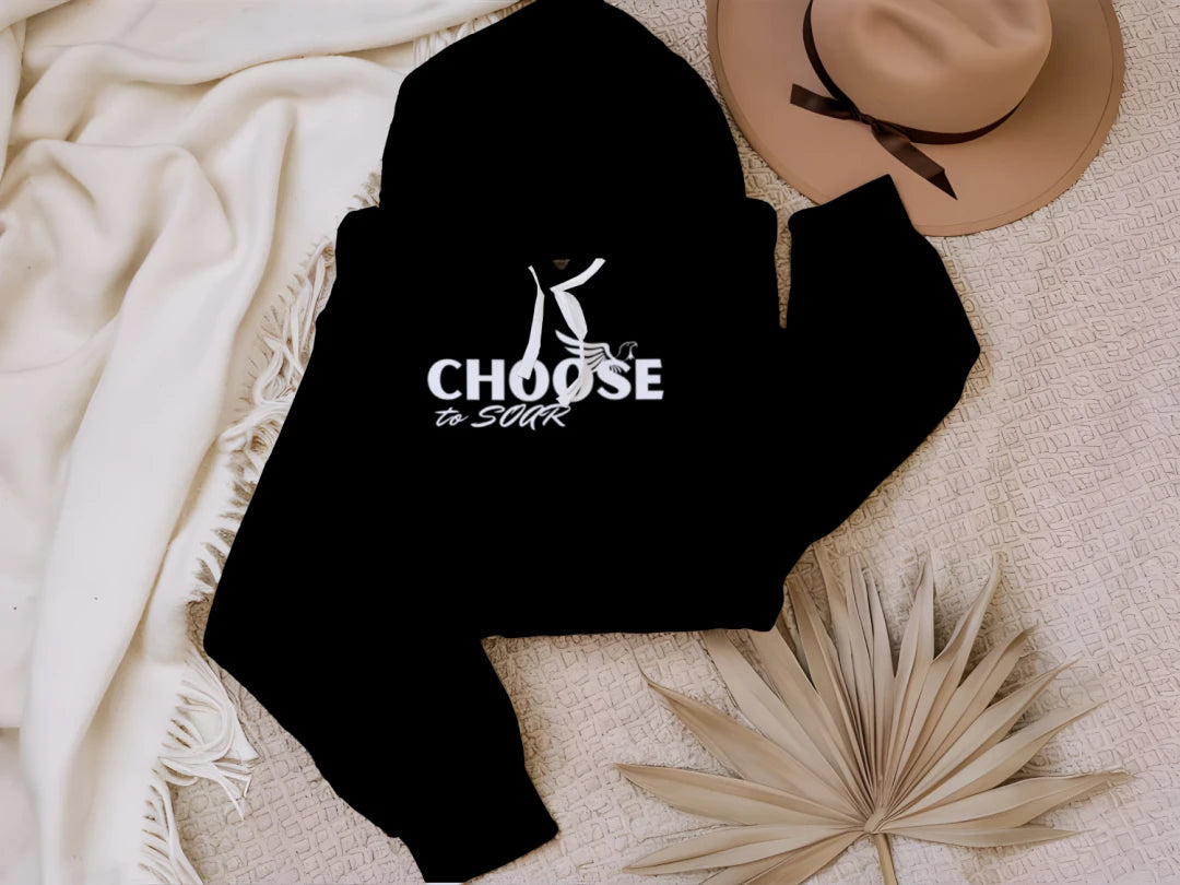 Choose to Soar White - Bella + Canvas 3719 Unisex Poly-Cotton Fleece Pullover Hoodie