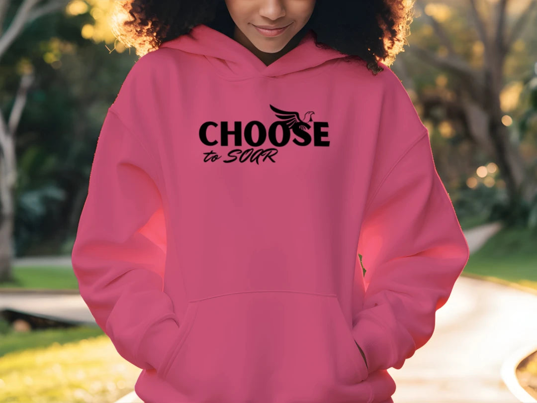 Choose to Soar Black - Bella + Canvas 3719 Unisex Poly-Cotton Fleece Pullover Hoodie