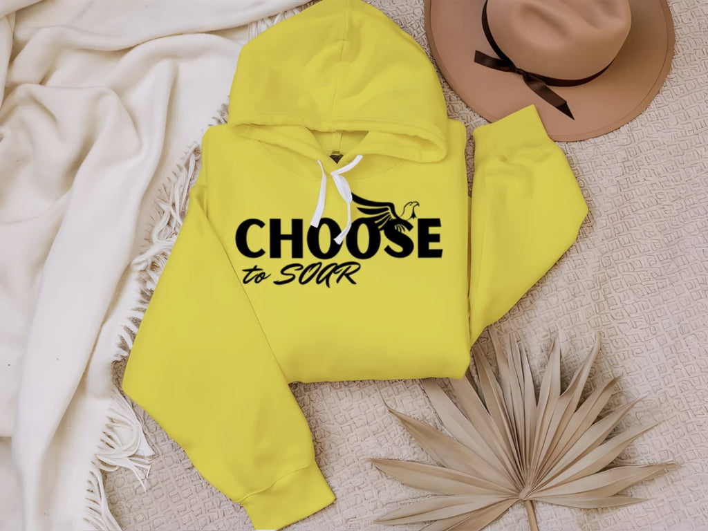 Choose to Soar Black - Bella + Canvas 3719 Unisex Poly-Cotton Fleece Pullover Hoodie